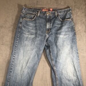 Aeropostale Mens Bootcut Jeans 36x32 Blue Denim Y2K Whiskering See Pics For Size
